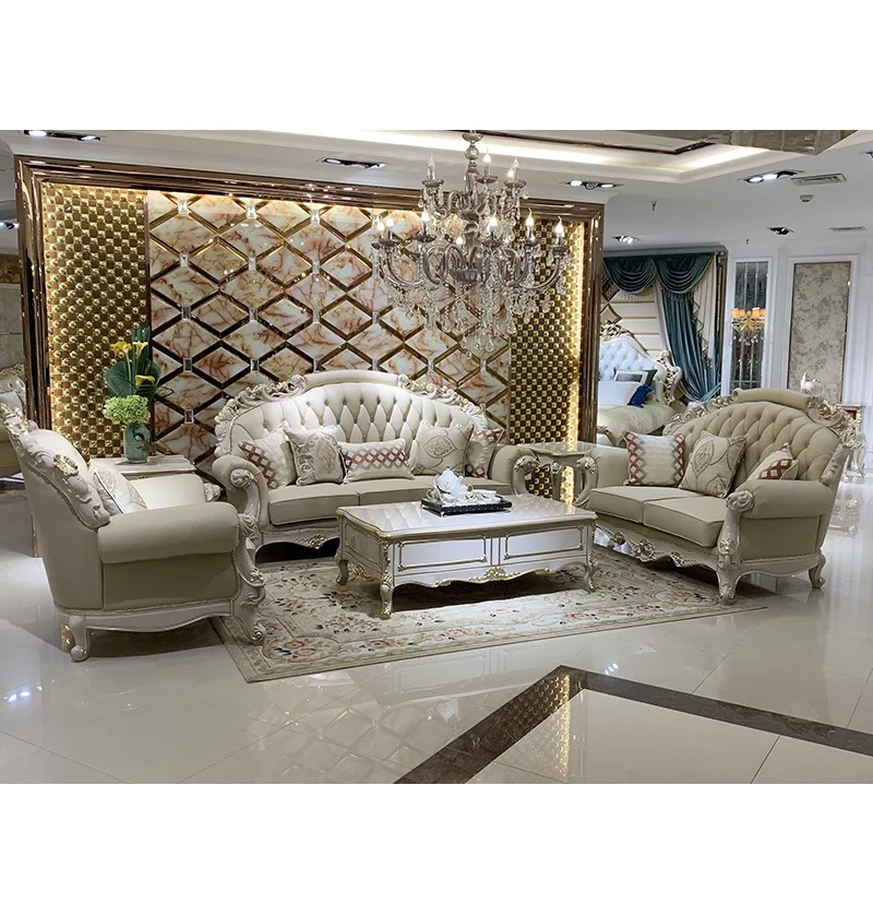 European style leather sofa 123 combination solid wood neoclassical lotus shaped sofa living room villa
European style leather sofa 123 combination solid wood neoclassical lotus shaped sofa living room villa