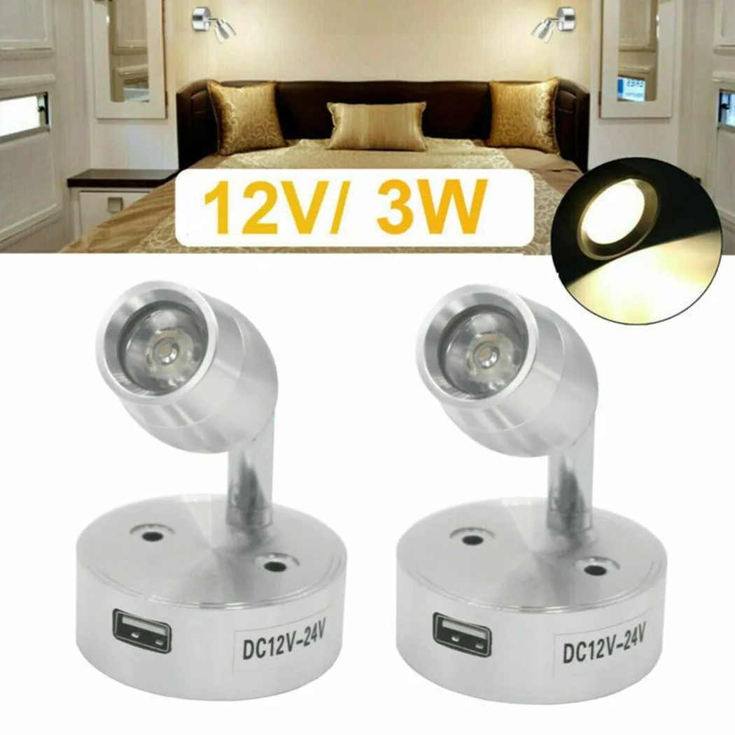 2pc Led Spot Reading Light 3W 12V LED Interior Spot Reading Light Camper Van Caravan Boat Touch Switch USB 6000K Wall Mounted
2pc Led Spot Reading Light 3W 12V LED Interior Spot Reading Light Camper Van Caravan Boat Touch Switch USB 6000K Wall Mounted