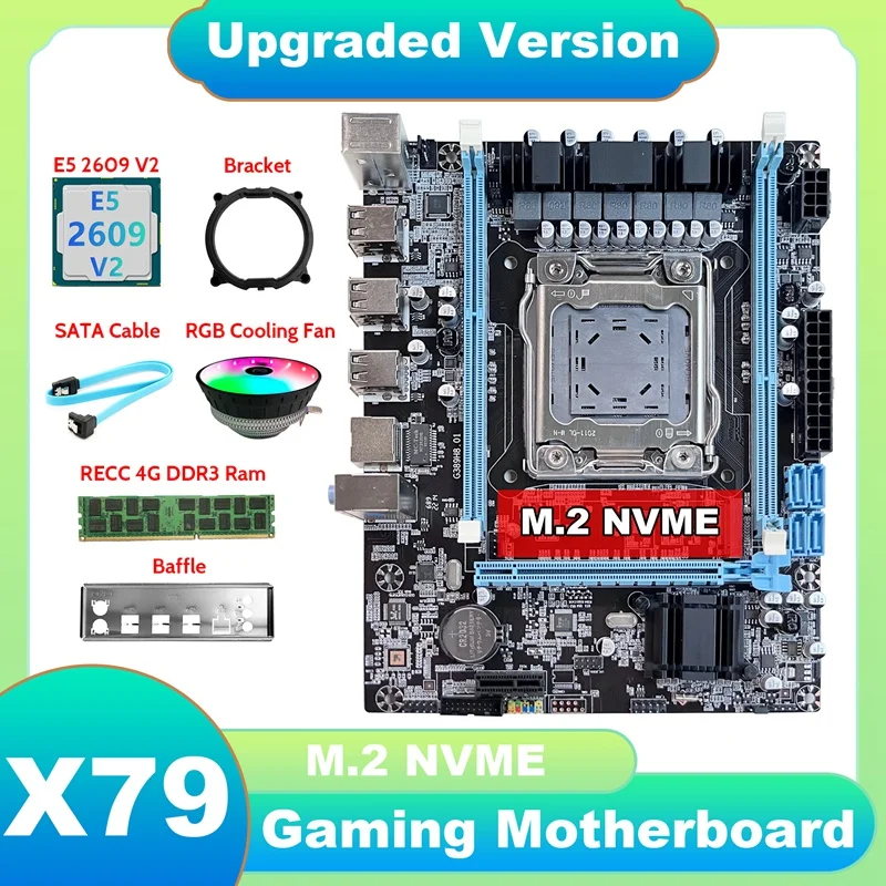 X79 Motherboard V389+E5 2609 V2 CPU+DDR3 RECC 4GB RAM+RGB Fan+SATA Cable+Baffle+Bracket NVME LGA2011 For Office
X79 Motherboard V389+E5 2609 V2 CPU+DDR3 RECC 4GB RAM+RGB Fan+SATA Cable+Baffle+Bracket NVME LGA2011 For Office