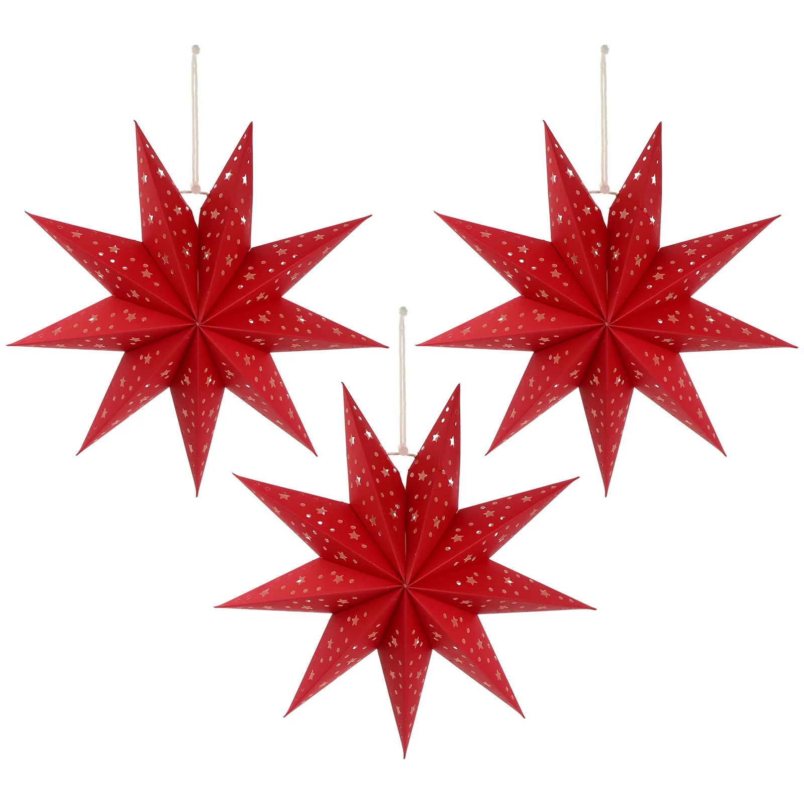 3 Pcs Nine Pointed Star Paper Lantern Lamp Shade For Home Decorative Shades Red Christmas Pendant
3 Pcs Nine Pointed Star Paper Lantern Lamp Shade For Home Decorative Shades Red Christmas Pendant