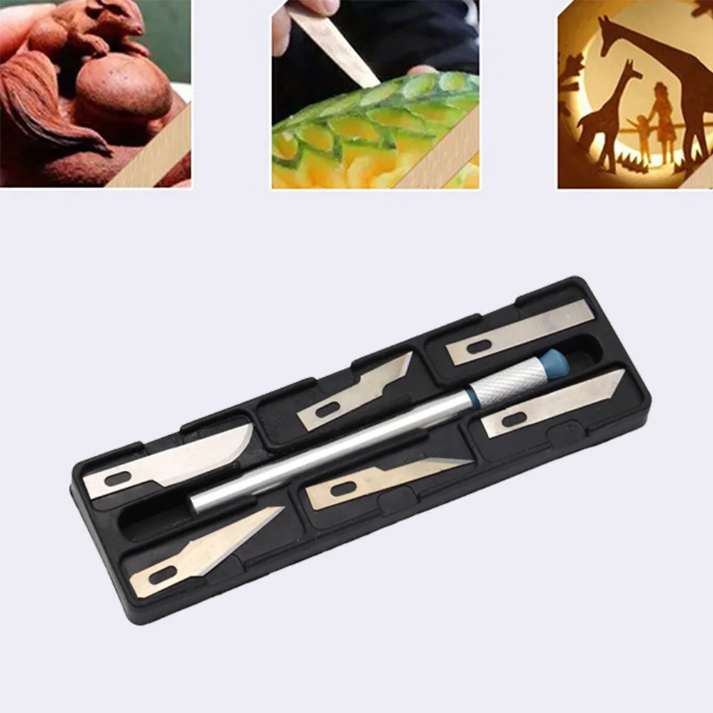 7Pcs Carving Metal Knife Non-Slip Scalpel Cutter Engraving Craft Knives With Blades For Mobile Phone PCB DIY Repair Hand Tool
7Pcs Carving Metal Knife Non-Slip Scalpel Cutter Engraving Craft Knives With Blades For Mobile Phone PCB DIY Repair Hand Tool