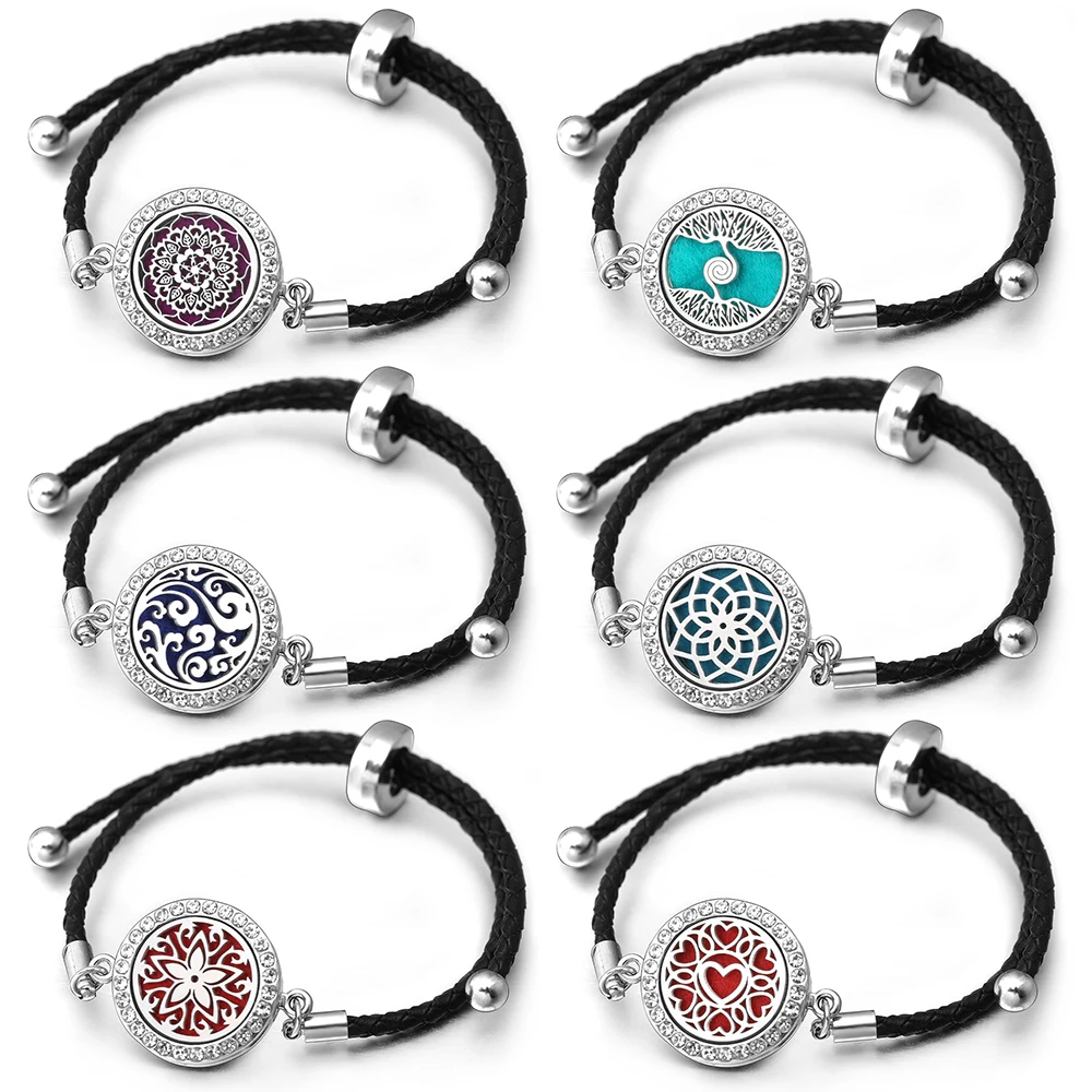 New Stainless Steel Aromatherapy Bangle High Quality Essential Oil Diffuser Perfume Locket Leather Heart Bracelet Women Jewelry
New Stainless Steel Aromatherapy Bangle High Quality Essential Oil Diffuser Perfume Locket Leather Heart Bracelet Women Jewelry