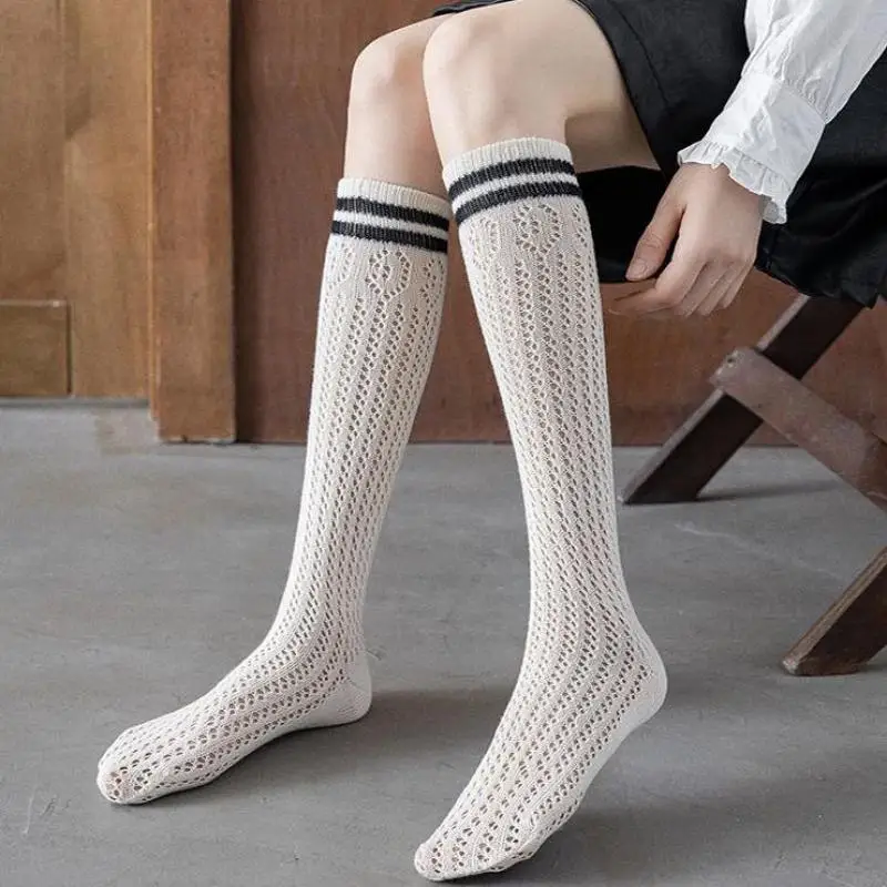 Black And White Hollow Calf Socks Pure Cotton Trendy Women's Newest High Tube Socks Casual Footwear Luxury Quality For Her 1pair
Black And White Hollow Calf Socks Pure Cotton Trendy Women's Newest High Tube Socks Casual Footwear Luxury Quality For Her 1pair