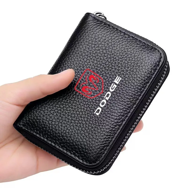 

Leather Credit Card Driver's License Wallet Anti Rfid Protected Bank Card Bag For Dodge SXT Challenger RAM 1500 Charger Avengr