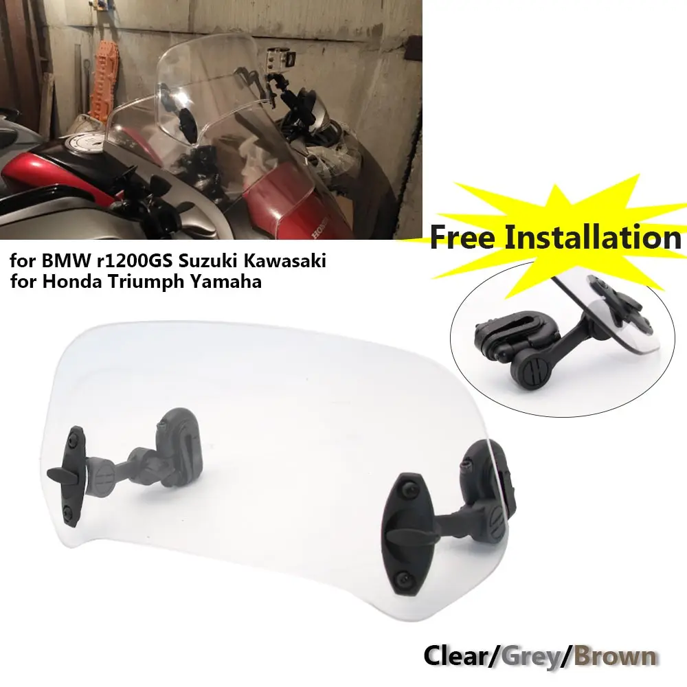 Motorcycle Universal windshield Clamp-On Variable Windscreen Spoiler Extension For R 1200GS F800GS For Tmax For BMW For Yamaha
Motorcycle Universal windshield Clamp-On Variable Windscreen Spoiler Extension For R 1200GS F800GS For Tmax For BMW For Yamaha