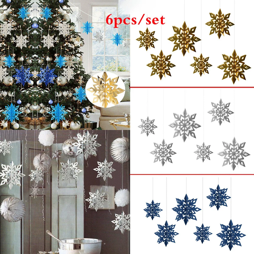 6pcs Christmas 3D Snowflake Ceiling Decoration Charm Christmas Festive Atmosphere Hanging Ornaments Home Decor
6pcs Christmas 3D Snowflake Ceiling Decoration Charm Christmas Festive Atmosphere Hanging Ornaments Home Decor