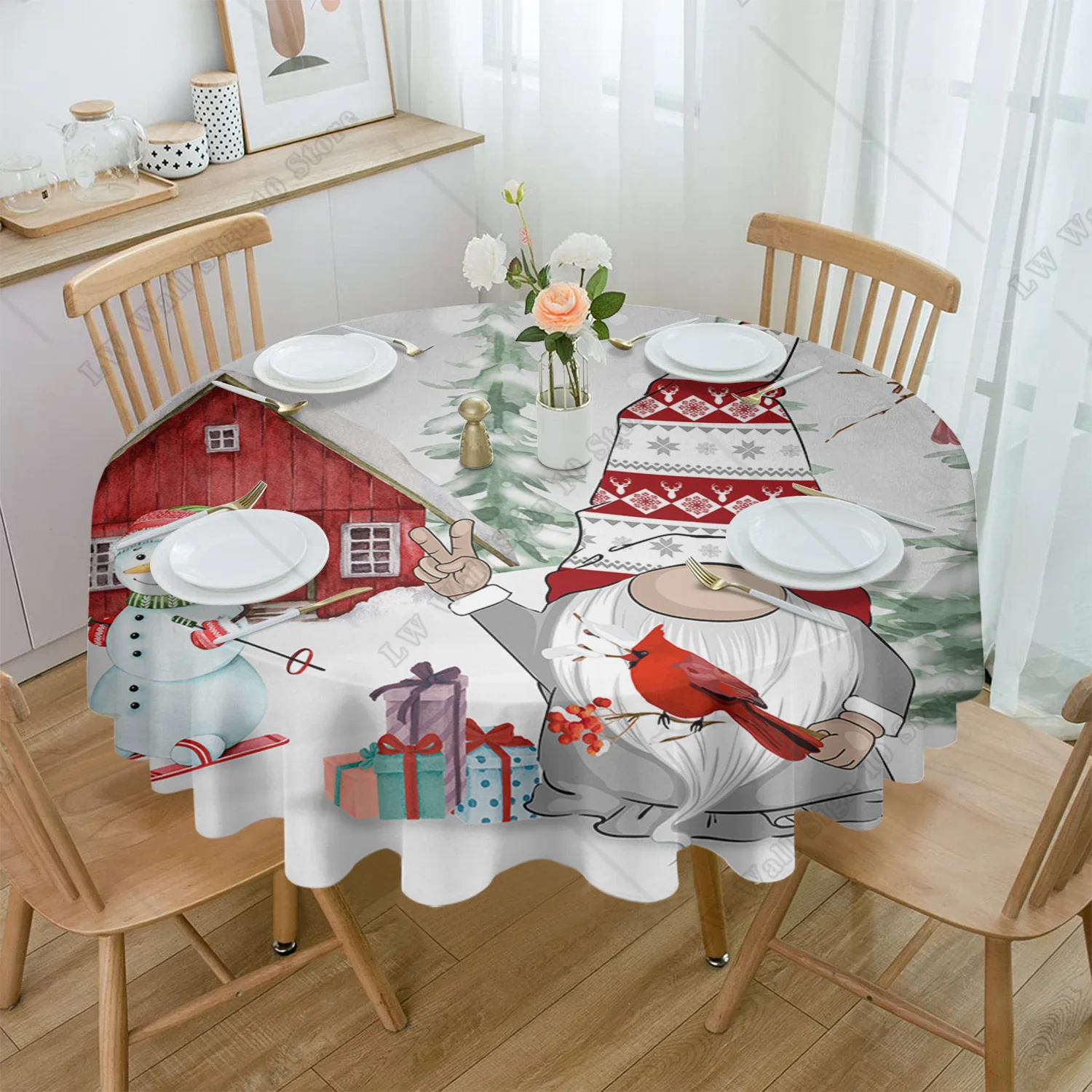 Круглая скатерть с рождественским снеговиком, водонепроницаемая скатерть для свадебного стола, скатерть для рождественского обеденного стола
Круглая скатерть с рождественским снеговиком, водонепроницаемая скатерть для свадебного стола, скатерть для рождественского обеденного стола
