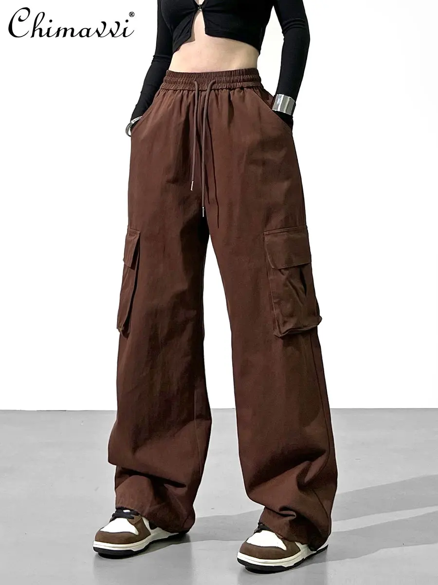 American Wide-Leg Pants Large Pocket Mid-Waist Overalls Fashion Street Loose Smoke Tube Casual Pants for Women 2023 Spring New
American Wide-Leg Pants Large Pocket Mid-Waist Overalls Fashion Street Loose Smoke Tube Casual Pants for Women 2023 Spring New