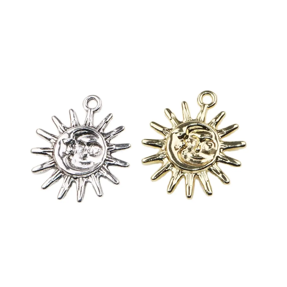 Eruifa 10pcs 25mm Wholesell Sun Zinc Alloy Jewelry DIY Women's Accessory Charms Pendant Necklace, Earring Bracelet 2 Colors
Eruifa 10pcs 25mm Wholesell Sun Zinc Alloy Jewelry DIY Women's Accessory Charms Pendant Necklace, Earring Bracelet 2 Colors