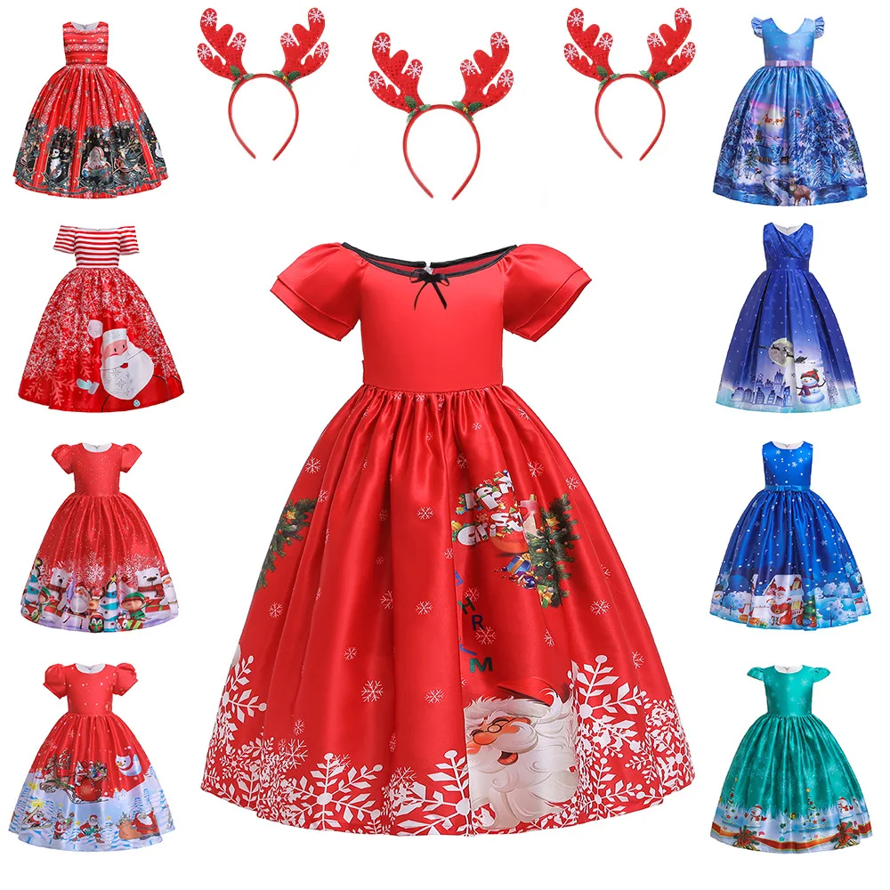 Teens Girls Party Dresses For Kids Santa Claus Print Ball Gown New Year Clothes 5-14 Years Children Carnival Christmas Dress 
Teens Girls Party Dresses For Kids Santa Claus Print Ball Gown New Year Clothes 5-14 Years Children Carnival Christmas Dress