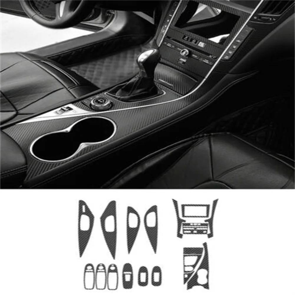 18pcs/kit Car Interior Stickers Black Carbon Fiber Car For Infiniti Q50 2014-2019 Panel Dashboard Sticker Set Replacement New
18pcs/kit Car Interior Stickers Black Carbon Fiber Car For Infiniti Q50 2014-2019 Panel Dashboard Sticker Set Replacement New