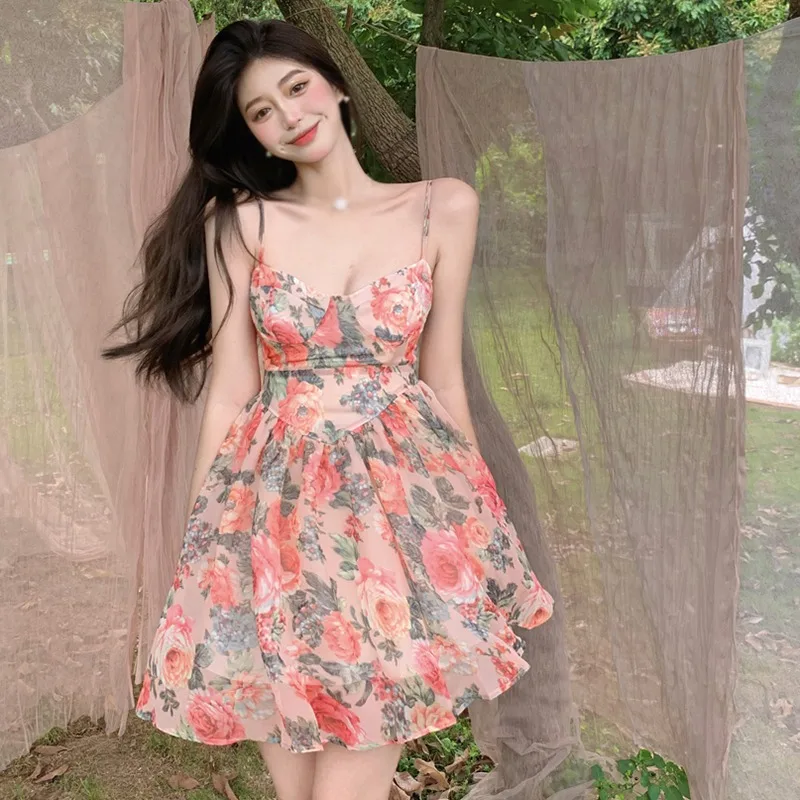 Women Floral Dress Casual Swing Dress Girl Midi Dress Backless Sleeveless Spaghetti Strap Dress Summer Dresses
Women Floral Dress Casual Swing Dress Girl Midi Dress Backless Sleeveless Spaghetti Strap Dress Summer Dresses