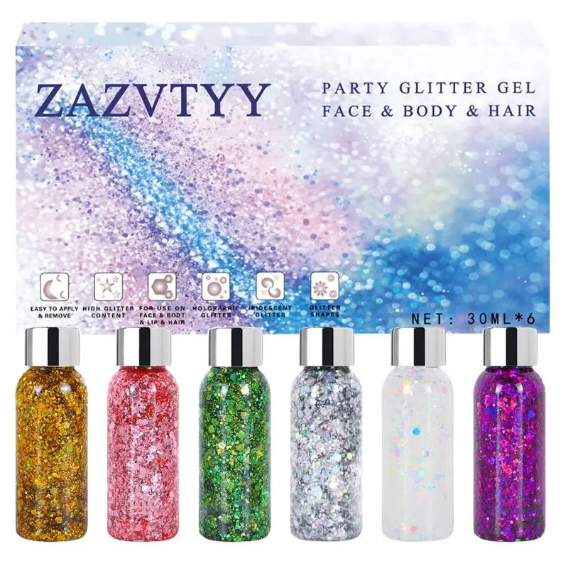 Body Glitter Set Set Of 6 Body Glitter Adhesive Long-lasting Glitter Sequins Chunky Powder Gel Glitter Chunky For Face Hair Lips
Body Glitter Set Set Of 6 Body Glitter Adhesive Long-lasting Glitter Sequins Chunky Powder Gel Glitter Chunky For Face Hair Lips