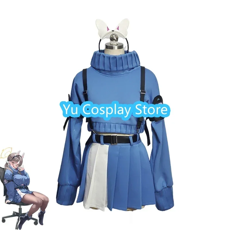 Игра Синий Архив KAZEKURA MOE Косплей Костюм Партии Топ Юбки Полный Комплект Хэллоуин
