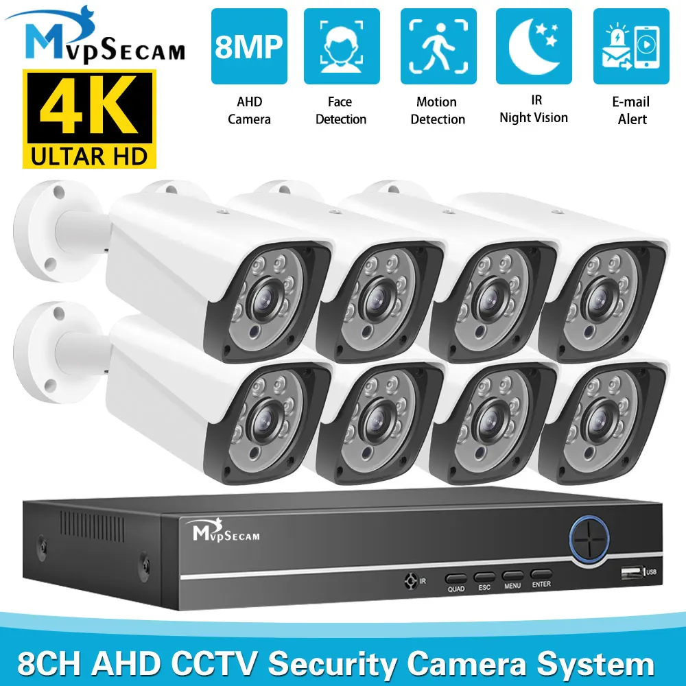 4K 8MP Ai Face Detection Security CCTV Camera System AHD DVR Kit Outdoor Home Human Detection White Surveillance Camera Xmeye
4K 8MP Ai Face Detection Security CCTV Camera System AHD DVR Kit Outdoor Home Human Detection White Surveillance Camera Xmeye