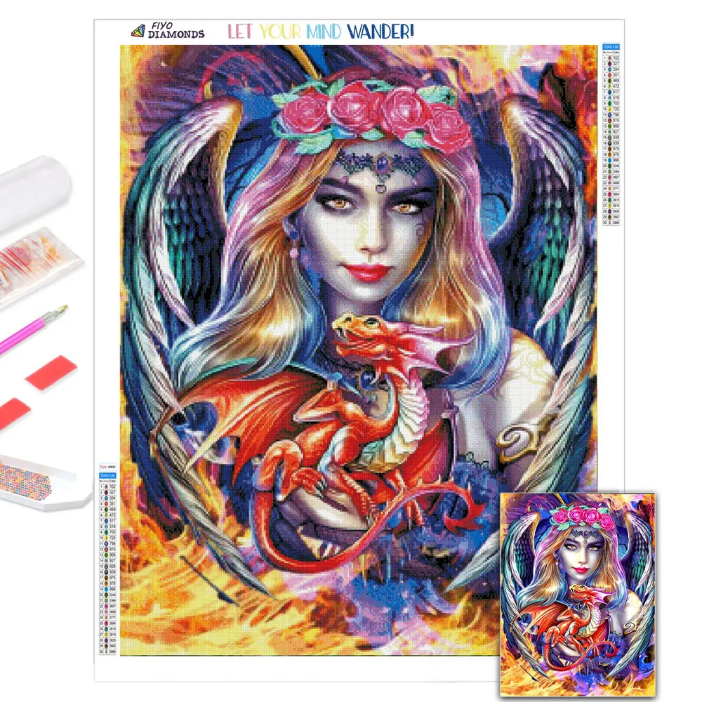 DIY 5D Diamond Painting Flame Angel Picture Mosaic Full Diamond Rhinestones Embroidery Cross Stitch Set Home Wall Decoration
DIY 5D Diamond Painting Flame Angel Picture Mosaic Full Diamond Rhinestones Embroidery Cross Stitch Set Home Wall Decoration