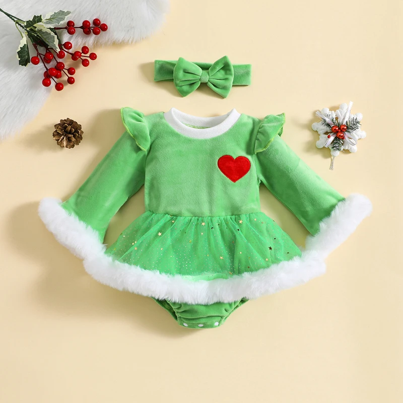 Douhoow Newborn Baby Girls Christmas Clothes Long Sleeve Romper Dress Xmas Bodysuit Fall Winter Photoshoot Outfit Headband
Douhoow Newborn Baby Girls Christmas Clothes Long Sleeve Romper Dress Xmas Bodysuit Fall Winter Photoshoot Outfit Headband