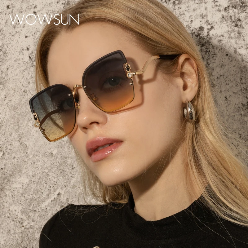 WOWSUN 2022 personality frameless cut edge diamond sunglasses women's trend gradient metal sunglasses street shooting glasses 
WOWSUN 2022 personality frameless cut edge diamond sunglasses women's trend gradient metal sunglasses street shooting glasses