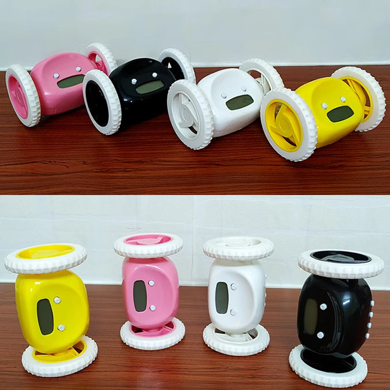 Lazy Alarm Clock Snooze Mobile Wheel Escape Electronic Alarm Clocks Home Decoration Mini Digital Ornament Quartz Clock Accessor
Lazy Alarm Clock Snooze Mobile Wheel Escape Electronic Alarm Clocks Home Decoration Mini Digital Ornament Quartz Clock Accessor