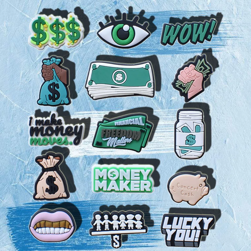 Shoe Charms Decorations Fits for Crocs Accessories Moeny Pins Buckle Boys Girls Kids Women Teens Christmas Gifts Party Favors
Shoe Charms Decorations Fits for Crocs Accessories Moeny Pins Buckle Boys Girls Kids Women Teens Christmas Gifts Party Favors