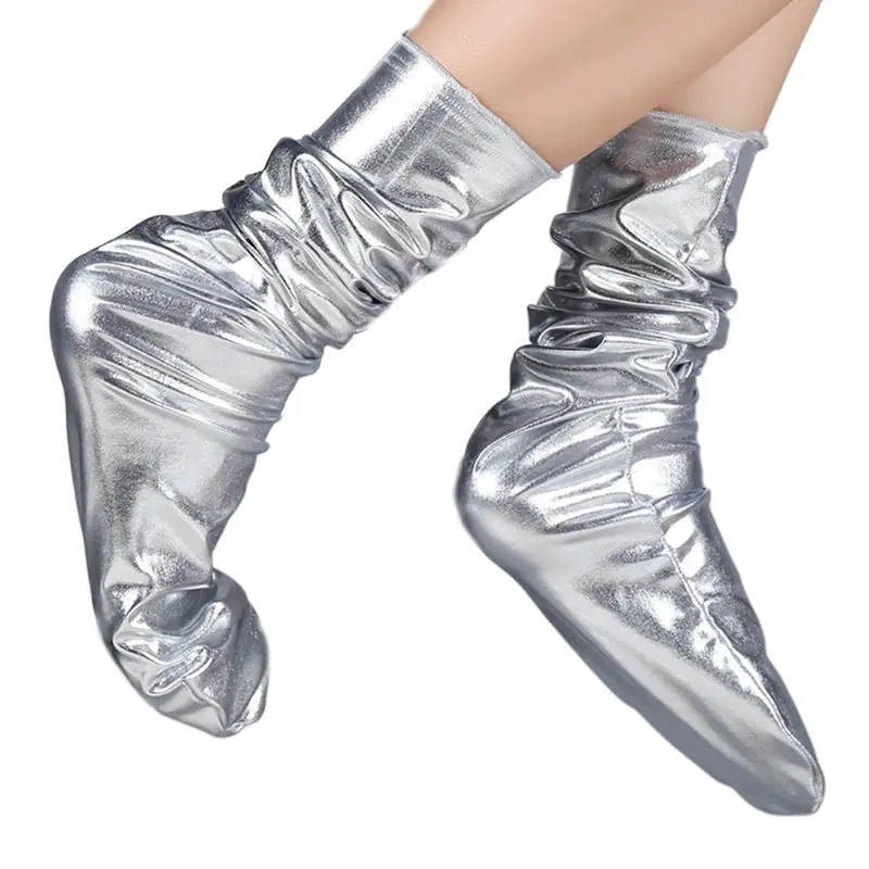 652F Women Faux Patent Leather Loose Crew Socks Funny Shiny Metallic Wetlook Solid Color Warm Mid Tube Stockings Clubwear
652F Women Faux Patent Leather Loose Crew Socks Funny Shiny Metallic Wetlook Solid Color Warm Mid Tube Stockings Clubwear