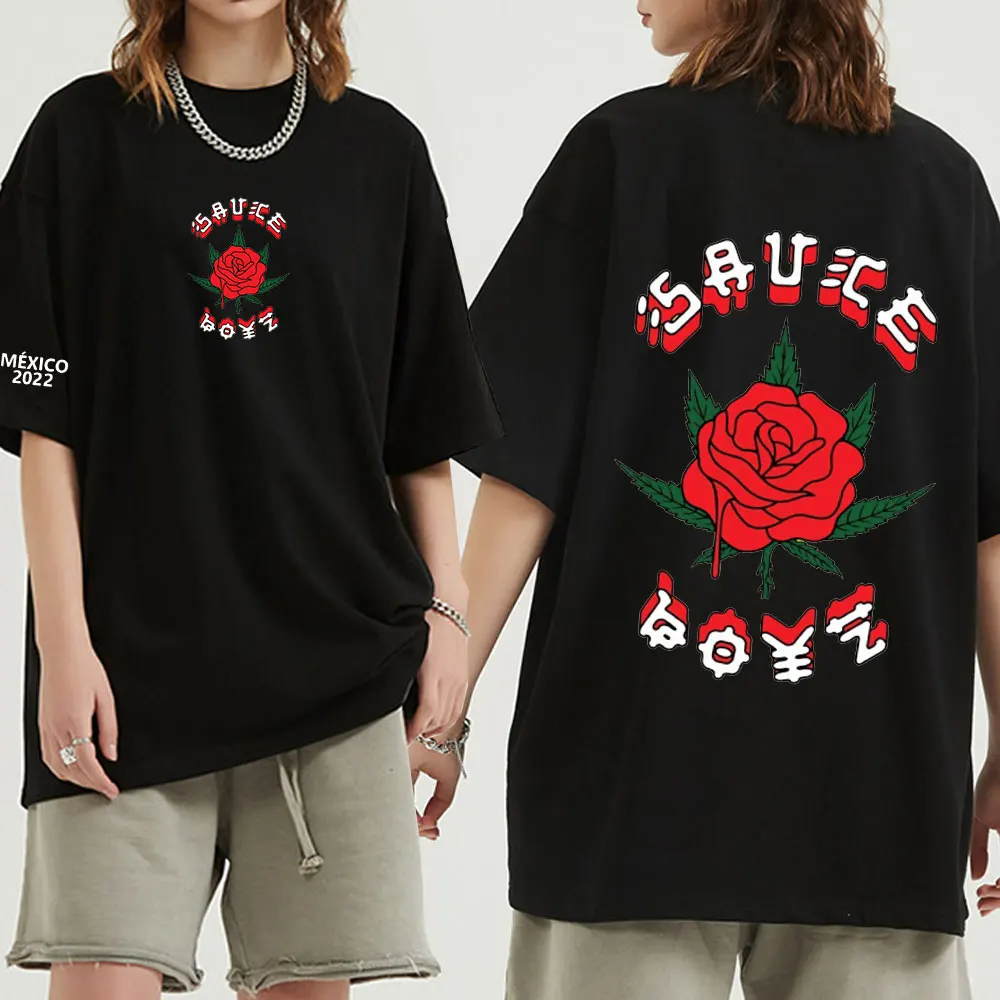 American Rapper Eladio Carrion T Shirt Sauce Boyz Music Album Double Sided Print T-shirts Women Men's Hip Hop T Shirt Streetwear
American Rapper Eladio Carrion T Shirt Sauce Boyz Music Album Double Sided Print T-shirts Women Men's Hip Hop T Shirt Streetwear