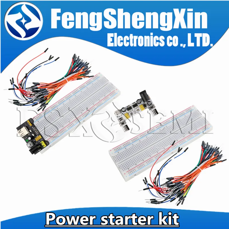 1pcs MB102 830 Point Solderless PCB Breadboard with 65pcs Jump Cable Wires and Power starter kit
1pcs MB102 830 Point Solderless PCB Breadboard with 65pcs Jump Cable Wires and Power starter kit