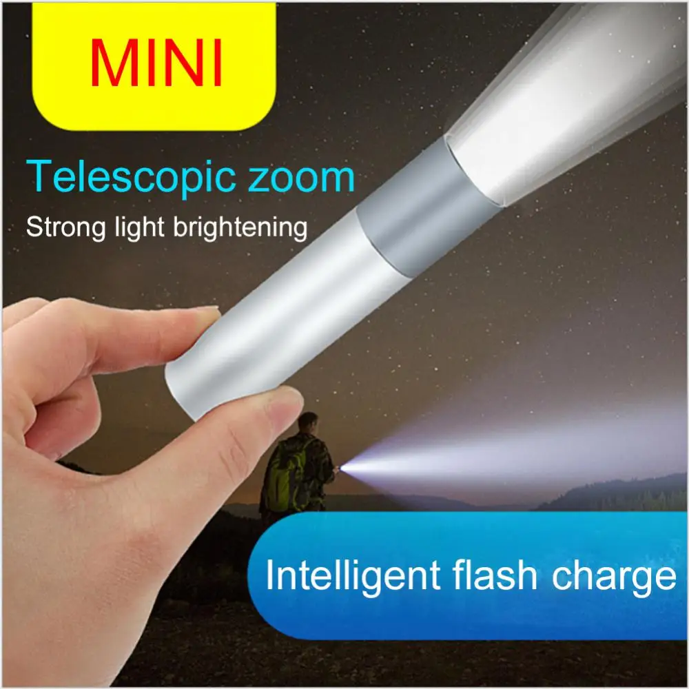 Mini Flashlight USB Rechargeable Waterproof Aluminum Alloy LED Flashlight Portable Torch For Outdoor Camping Adventure Fishing
Mini Flashlight USB Rechargeable Waterproof Aluminum Alloy LED Flashlight Portable Torch For Outdoor Camping Adventure Fishing