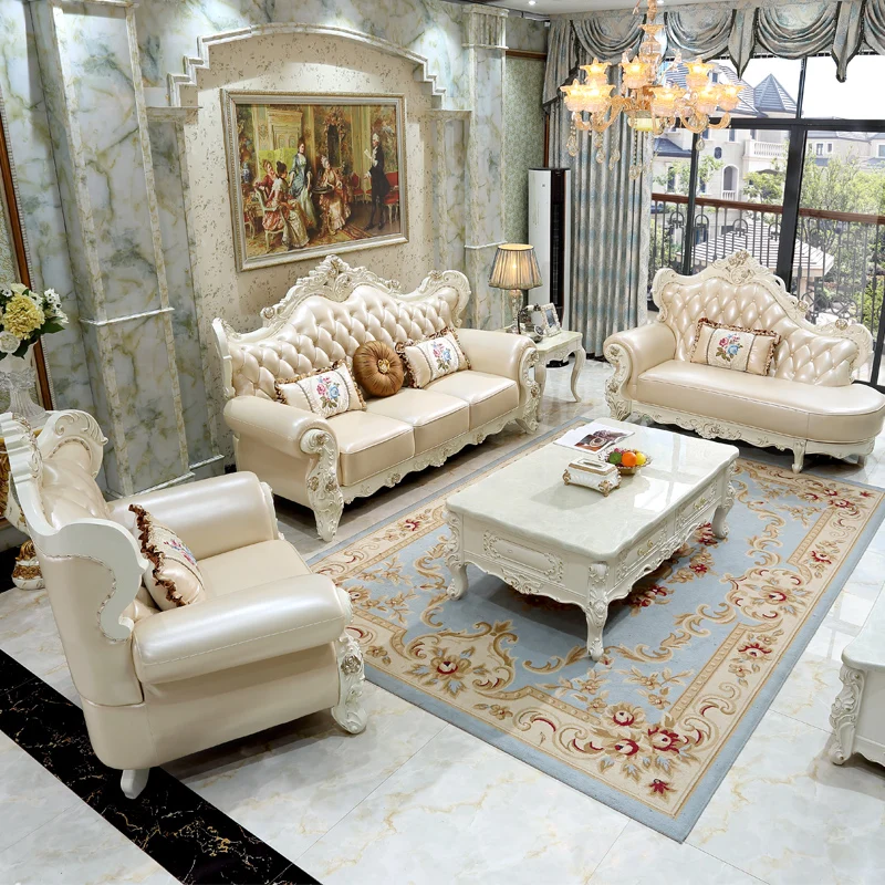 European style leather sofa combination living room decoration 123 simple European luxury villa first floor cowhide solid wood f
European style leather sofa combination living room decoration 123 simple European luxury villa first floor cowhide solid wood f