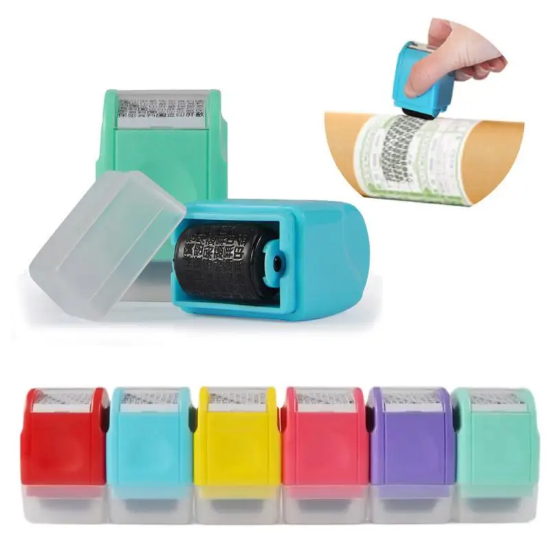 

NEW Roller Stamp Messy Code Security Stamp Roller Portable Self-Inking Identity Theft Protection Roller Stamp