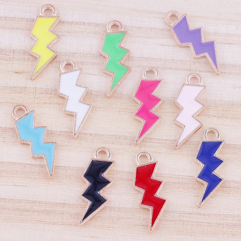 10pcs Lightning Shape Metal Alloy Enamel Charms Pendant Diy Earrings Bracelet Necklace Jewelry Making Supplies Keychain Finding
10pcs Lightning Shape Metal Alloy Enamel Charms Pendant Diy Earrings Bracelet Necklace Jewelry Making Supplies Keychain Finding