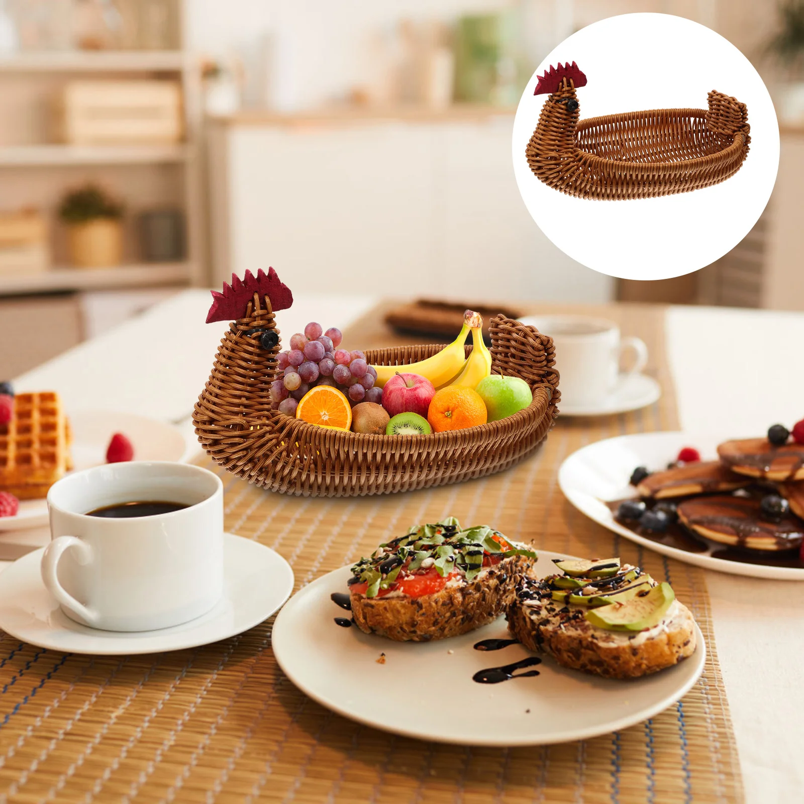 Practical Multi-functional Chic Rattan Storage Basket Rattan Basket Desktop Snack Holder Bread Serving Basket
Practical Multi-functional Chic Rattan Storage Basket Rattan Basket Desktop Snack Holder Bread Serving Basket