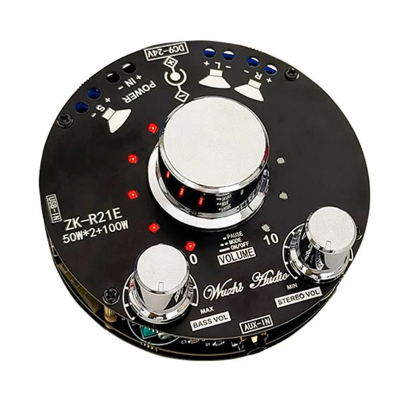 ZK-R21E Bluetooth 5.1 Audio Receiver Amplifier Board Wireless Power Digital AUX Amp Module Bass & Treble 50Wx2+100W
ZK-R21E Bluetooth 5.1 Audio Receiver Amplifier Board Wireless Power Digital AUX Amp Module Bass & Treble 50Wx2+100W
