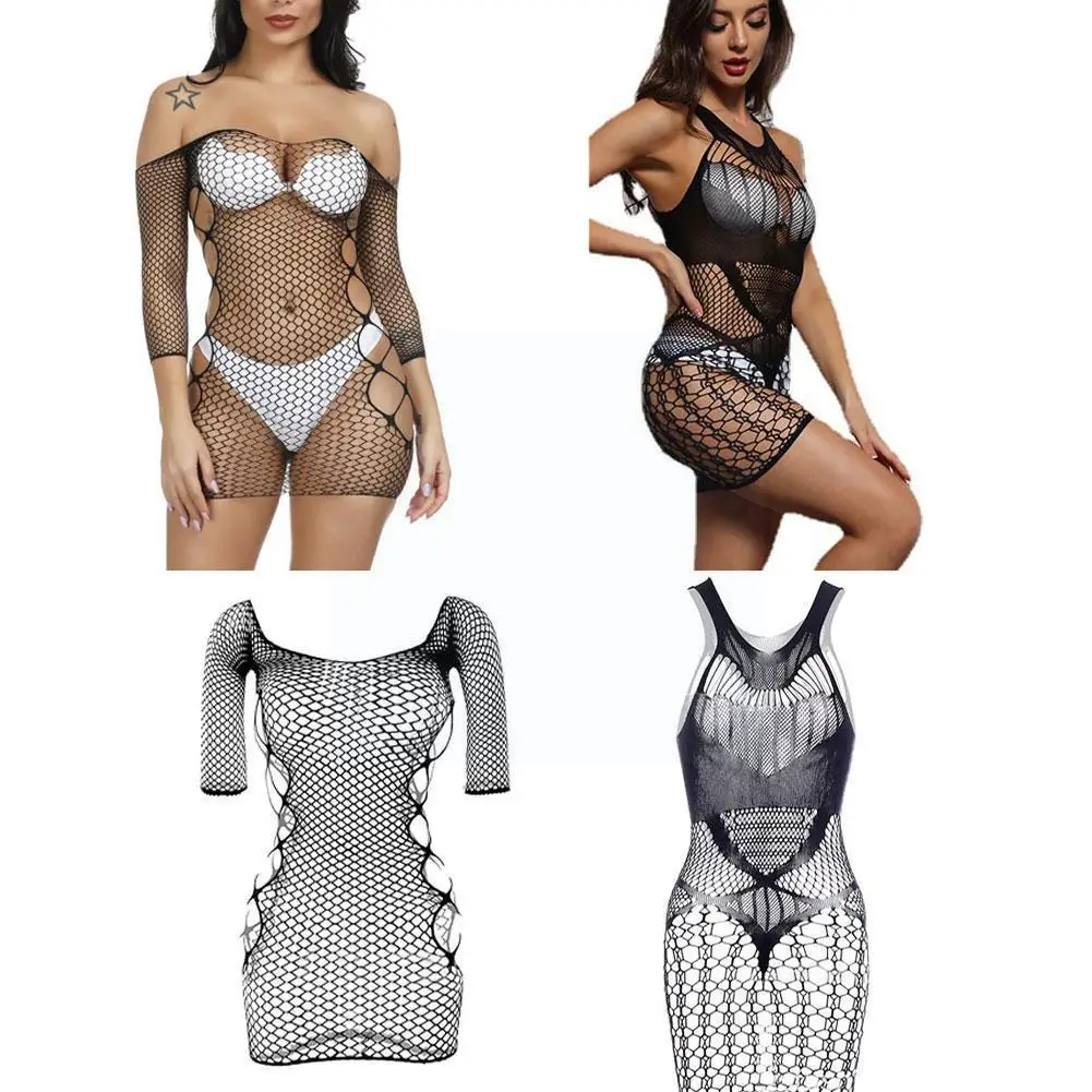 

Sexy Bodystockings Women Fishnet Open Crotch Catsuit Lingerie Tights Mesh Erotic Jumpsuit Sleepwear Crotchless Bodysuit Ted W7O0