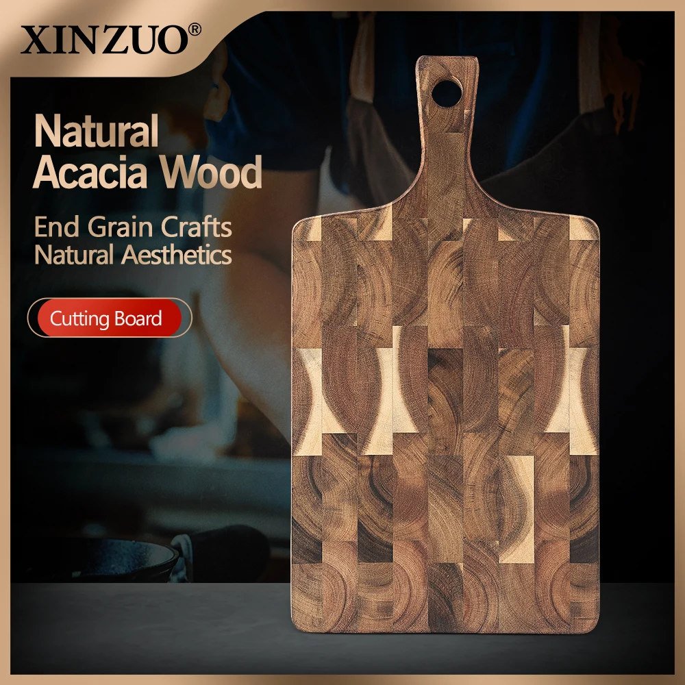XINZUO Разделочная доска из акации: 41x22 см, бесшовная, эргономичная ручка, бесшовная строчка и конструкция с круглым отверстием
XINZUO Разделочная доска из акации: 41x22 см, бесшовная, эргономичная ручка, бесшовная строчка и конструкция с круглым отверстием