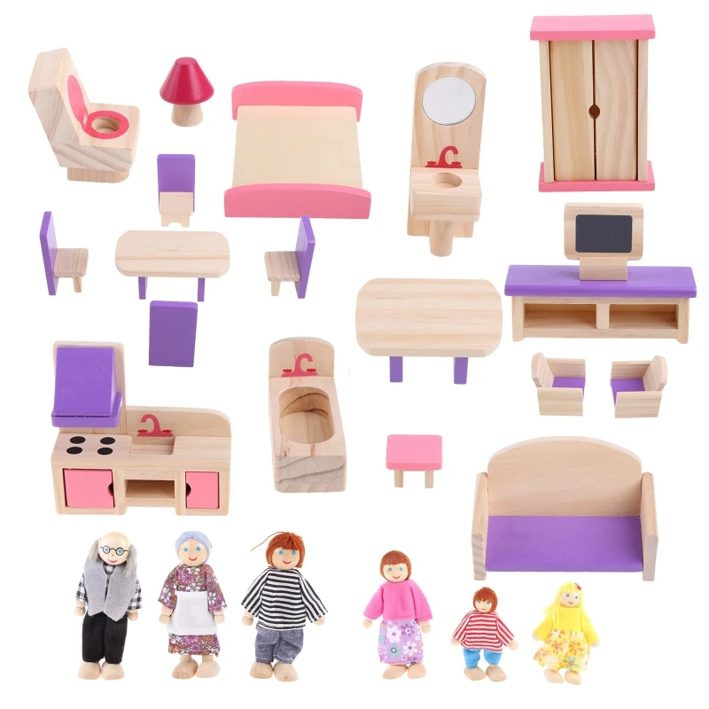 Wooden Dollhouse Furniture Set Educational Pretend for Play Toy Doll House Kitchen Miniature Doll House Furniture Toy
Wooden Dollhouse Furniture Set Educational Pretend for Play Toy Doll House Kitchen Miniature Doll House Furniture Toy