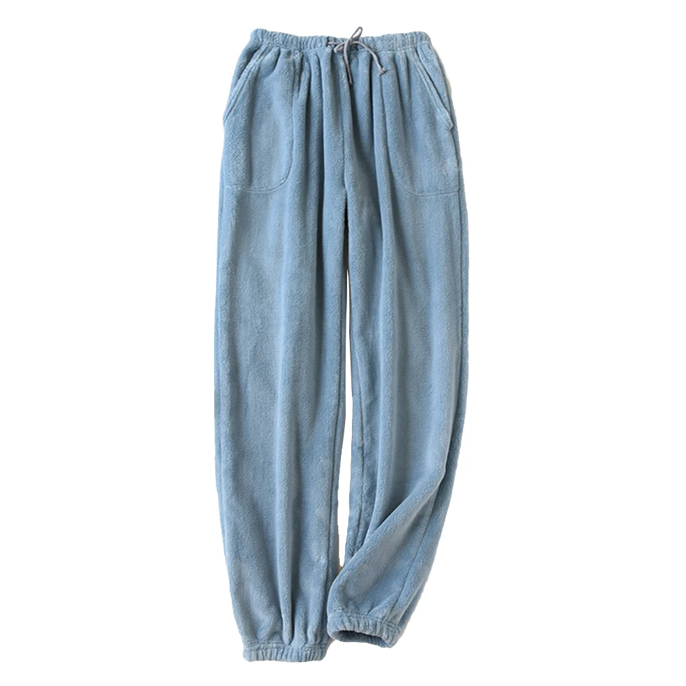 Men Thicken Warm Pantsflannel Sleepwear Winter Warm Drawstring Pocket Trousers Comfortable Fleece Pajamas Pants Soft Homewear
Men Thicken Warm Pantsflannel Sleepwear Winter Warm Drawstring Pocket Trousers Comfortable Fleece Pajamas Pants Soft Homewear