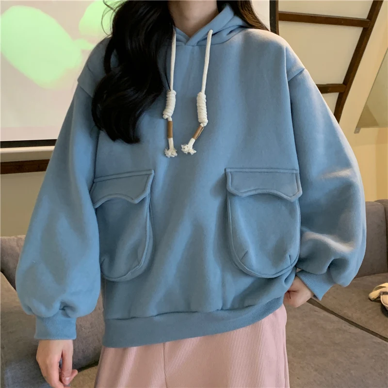 Winter fleece y2k Tops Pullover streetwear autumn solid Thick Warm Oversized Hoodie Girls Sweatshirt Women Fashion Teens Clothes
Winter fleece y2k Tops Pullover streetwear autumn solid Thick Warm Oversized Hoodie Girls Sweatshirt Women Fashion Teens Clothes