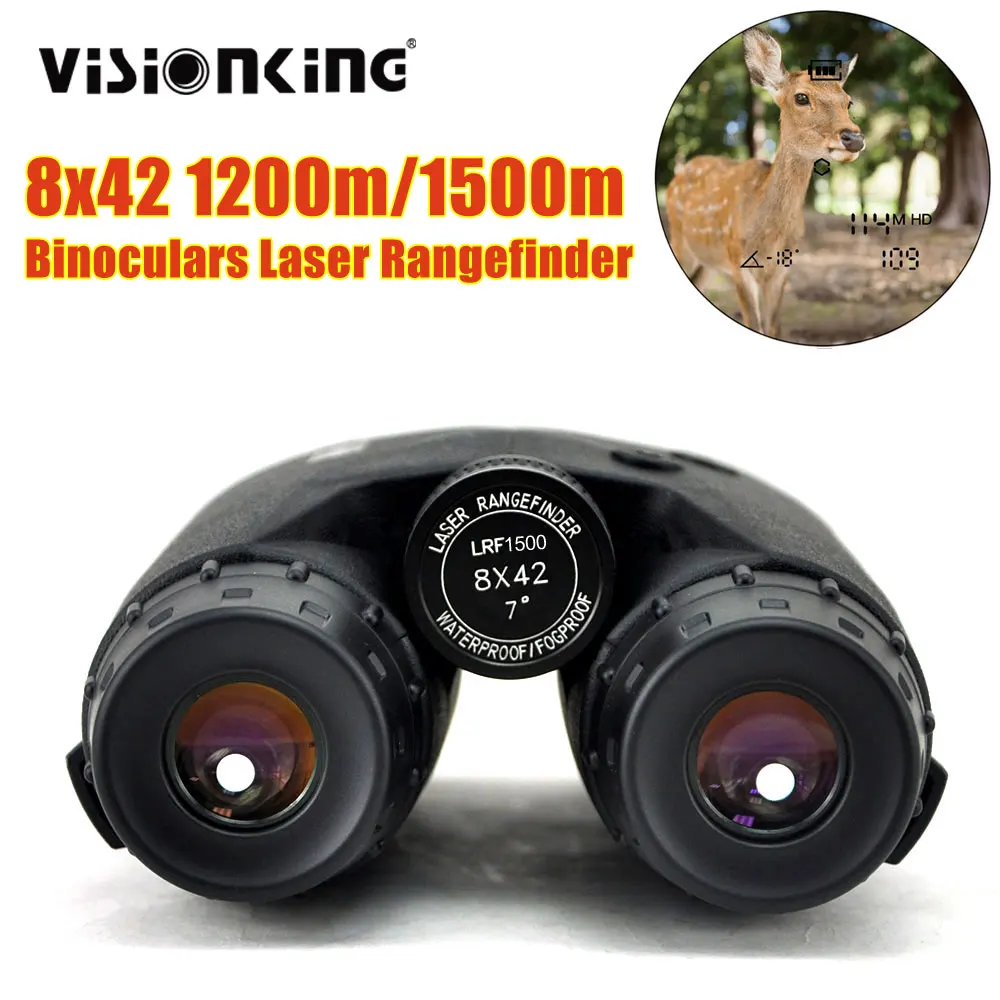 

Visionking 8X42 1200M 1500m Binocular Laser Rangefinder Meter Distance Tester LCD Display Hunting Golf Range Finder Telescope