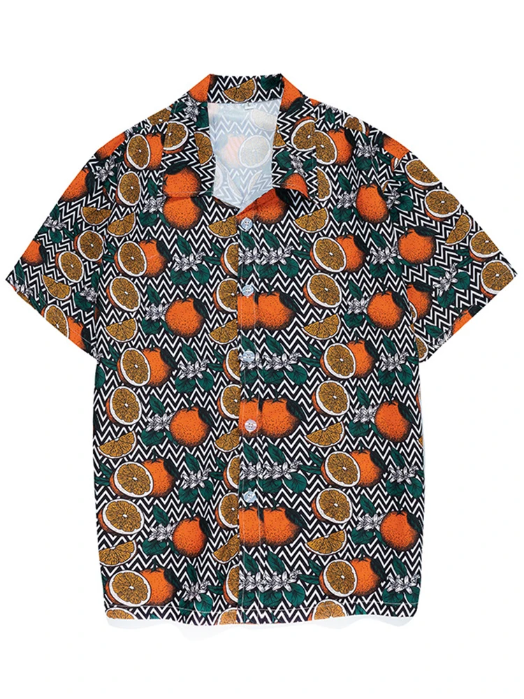 Рубашка мужская с отложным воротником, Повседневная Уличная одежда на пуговицах, модная свободная с принтом и коротким рукавом, лето 2022 
Рубашка мужская с отложным воротником, Повседневная Уличная одежда на пуговицах, модная свободная с принтом и коротким рукавом, лето 2022
