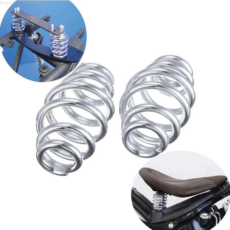 3" Chrome Barrel Coiled Solo Seat Springs for Harley Chopper Bobber Motorcycle Retrofit Retro Stand Motorbike Accessories Moto B
3" Chrome Barrel Coiled Solo Seat Springs for Harley Chopper Bobber Motorcycle Retrofit Retro Stand Motorbike Accessories Moto B