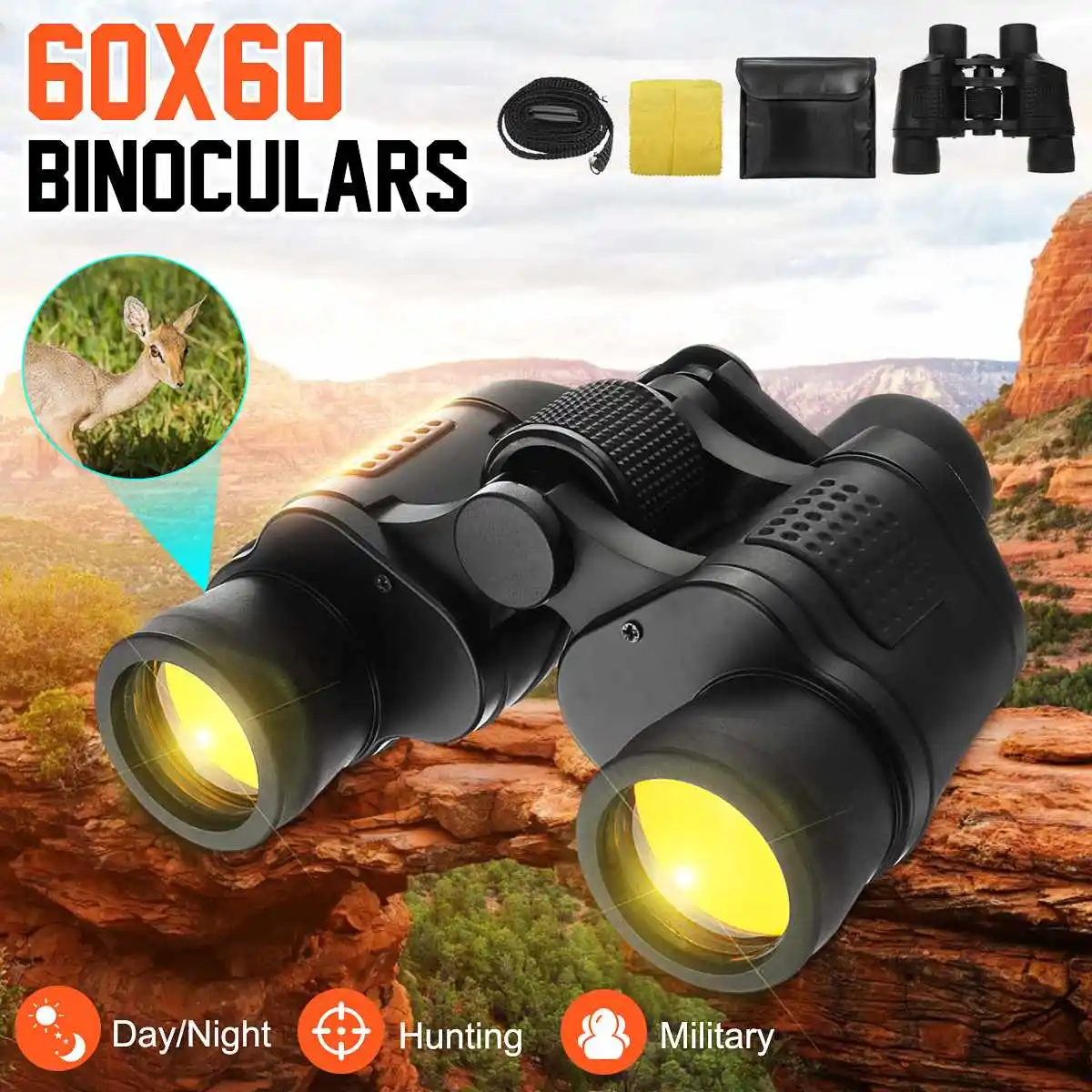 60x60 BAK4 Outdoor Tactical Binocular 3000M Coordinates Telescope with Low Night Vision for Outdoor Camping Hiking
60x60 BAK4 Outdoor Tactical Binocular 3000M Coordinates Telescope with Low Night Vision for Outdoor Camping Hiking