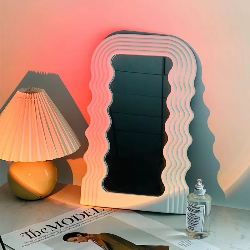 Irregular Aesthetic Makeup Bathroom Mirror Decorative Wavy Vanity Mirror Table Room Decoration Miroir Decoratif Room Decor
Irregular Aesthetic Makeup Bathroom Mirror Decorative Wavy Vanity Mirror Table Room Decoration Miroir Decoratif Room Decor