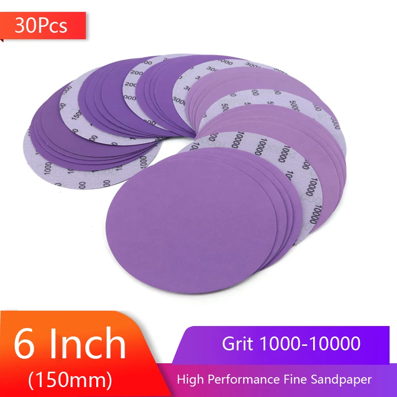 30Pcs 6 Inch Hook and Loop Sanding Discs 1000-10000 Grit Fine Sandpaper Wet Dry Aluminum Oxide for Car Polishing Paint Finishing
30Pcs 6 Inch Hook and Loop Sanding Discs 1000-10000 Grit Fine Sandpaper Wet Dry Aluminum Oxide for Car Polishing Paint Finishing