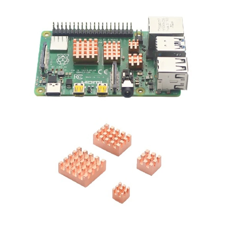 4 шт. медные ребра охлаждения для радиатора Raspberry Pi 4B
4 шт. медные ребра охлаждения для радиатора Raspberry Pi 4B