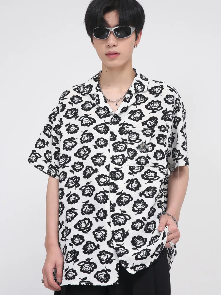 SYUHGFA 2022 Summer Rose Print Turn Down Collar Short Sleeve Shirt For Men Single Pocket Loose Fashion Tops T-shirt Men Clothing
SYUHGFA 2022 Summer Rose Print Turn Down Collar Short Sleeve Shirt For Men Single Pocket Loose Fashion Tops T-shirt Men Clothing