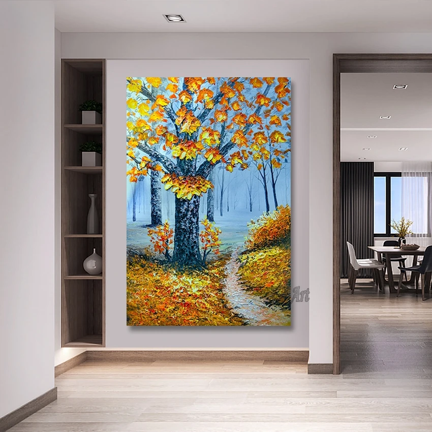 Настенная картина без рамки, Осенний пейзаж, акриловая живопись, абстрактное современное дерево, качественное изображение, Новое поступление, импортный домашний декор 
Настенная картина без рамки, Осенний пейзаж, акриловая живопись, абстрактное современное дерево, качественное изображение, Новое поступление, импортный домашний декор