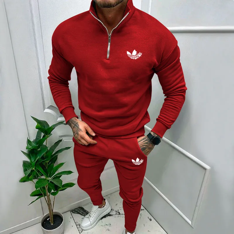 2023 Men's Leisure High end Product Solid Color Warm Long Sleeve Half Zip Top and Pants Fashion Print Two Piece Set
2023 Men's Leisure High end Product Solid Color Warm Long Sleeve Half Zip Top and Pants Fashion Print Two Piece Set