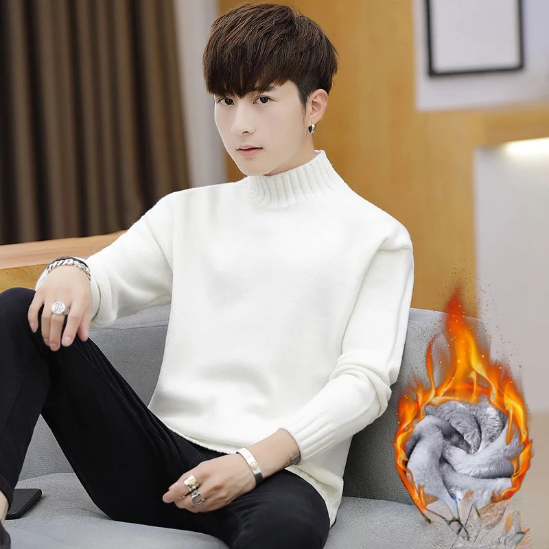 2023 Men's Autumn Winter New Thick Warm Velvet Jumpers Male Korean Mock Neck Pullover Tops Men Solid Color Sweater Tops U91
2023 Men's Autumn Winter New Thick Warm Velvet Jumpers Male Korean Mock Neck Pullover Tops Men Solid Color Sweater Tops U91