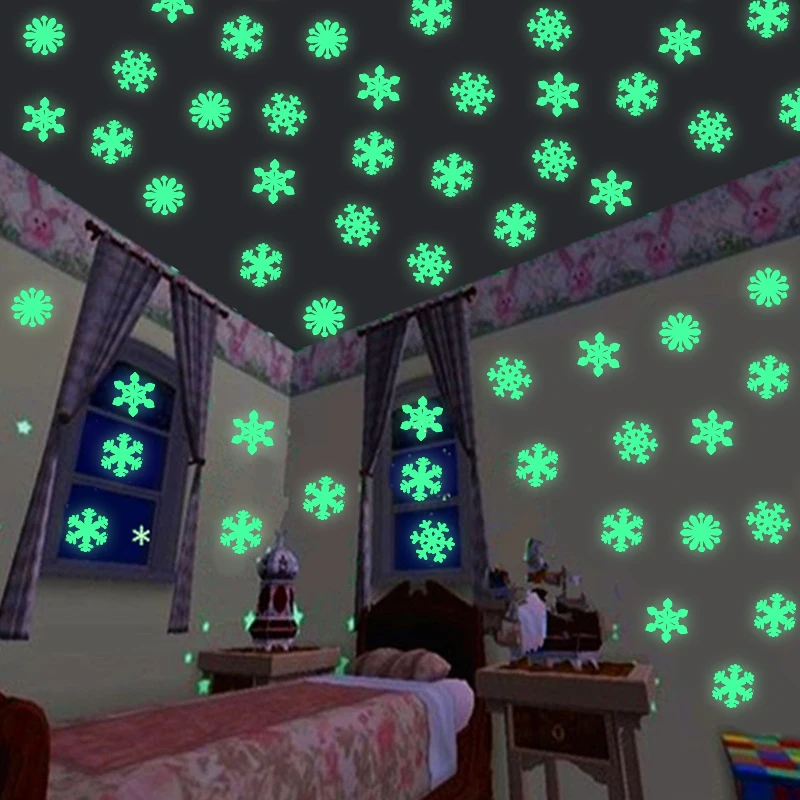 50Pcs Luminous Snowflake Wall Stickers Glow In The Dark Decal for Kids Baby Rooms Bedroom Christmas Home Decoration Navidad 2021
50Pcs Luminous Snowflake Wall Stickers Glow In The Dark Decal for Kids Baby Rooms Bedroom Christmas Home Decoration Navidad 2021